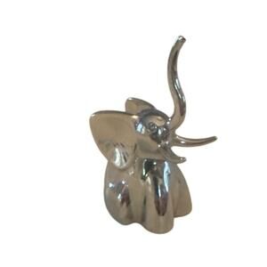 Umbra Metal Silver Elephant Trunk Ring Holder Storage Sculpture Figurine Display